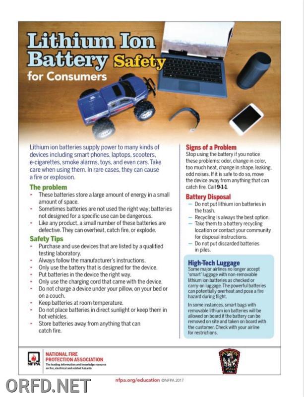 Lithium Ion Battery Fire Safety